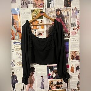 Elegant Cropped Sheer Tiered Blouse